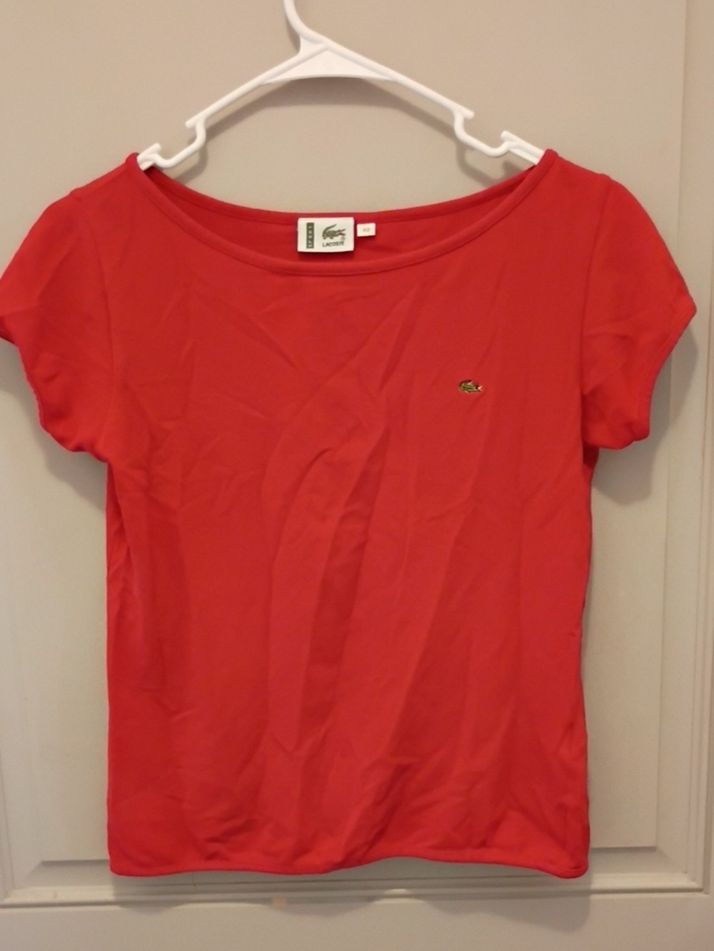Lacoste Sport 100%Cotton Red T-shirt Women's Size 42
